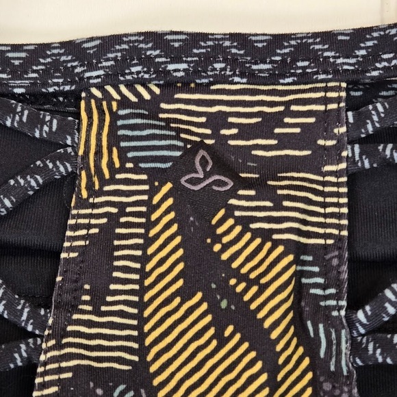 PRANA Ardor Dress Black Horchata Printed Floral Athletic Stretch Caged Size S - Picture 4 of 11